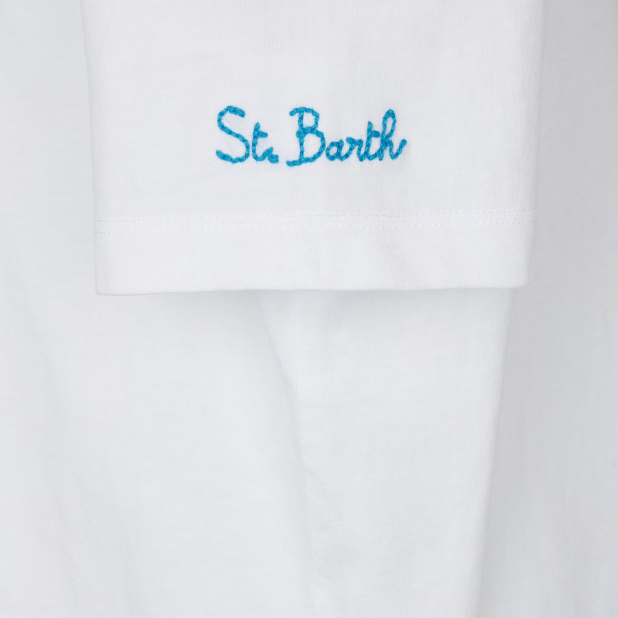 Mc2 Saint Barth T-shirt Da Bambino Con Ricamo Mykonos
