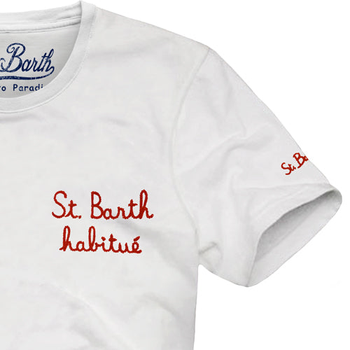 Mc2 Saint Barth T-shirt Da Bambino Con Ricamo St. Barth Habitué