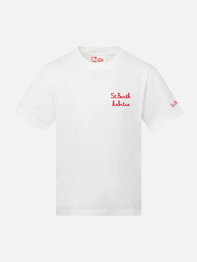 Mc2 Saint Barth T-shirt da bambino con ricamo St. Barth habitué