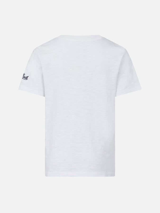 Mc2 Saint Barth T-shirt Da Bambino Con Stampa Hawaii