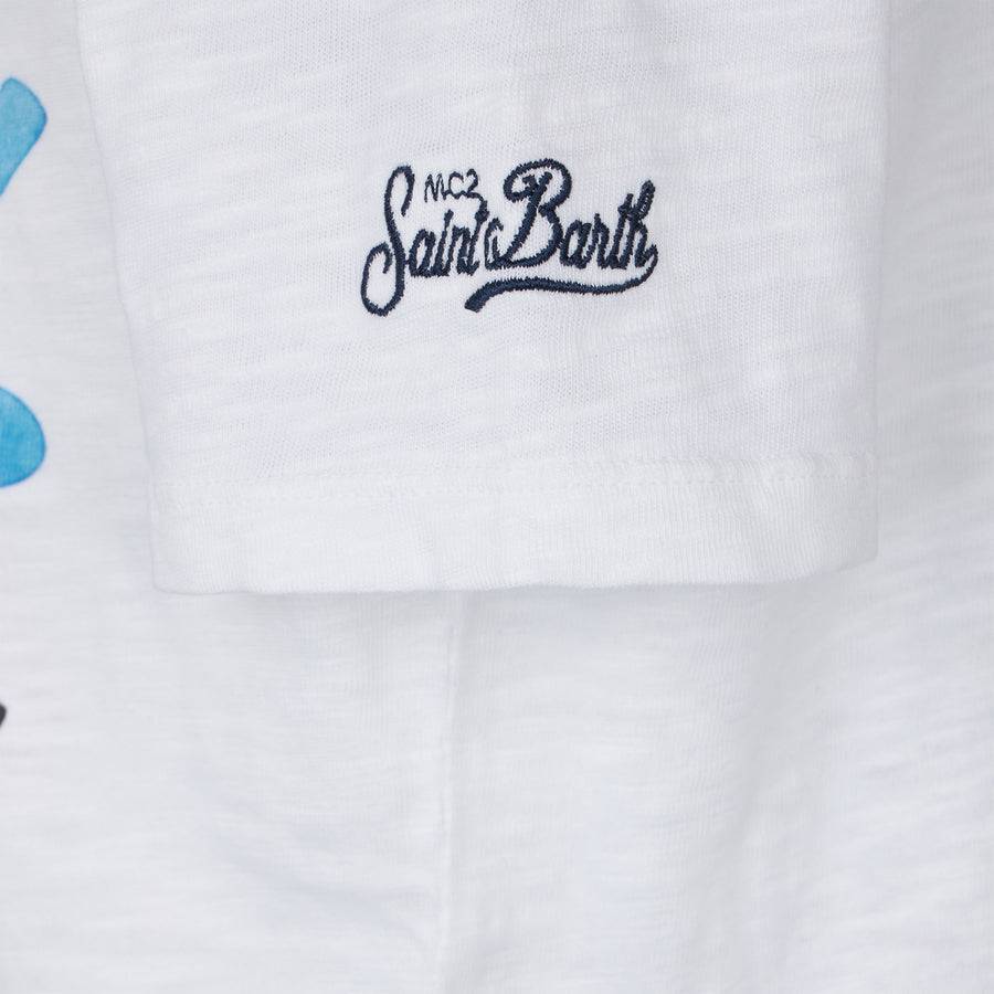 Mc2 Saint Barth T-shirt Da Bambino Con Stampa Hawaii