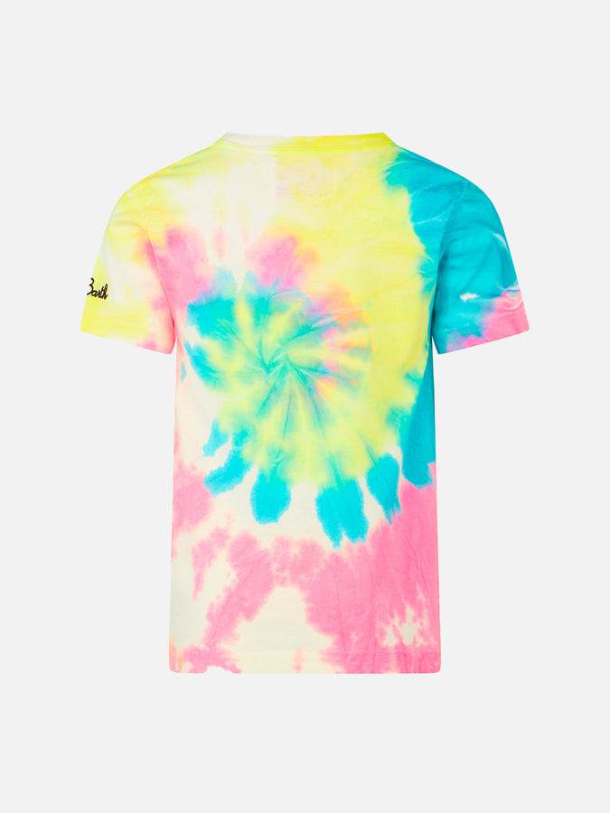 Mc2 Saint Barth T-shirt Da Bambino Con Stampa Tie Dye E Ricamo Sun Barth
