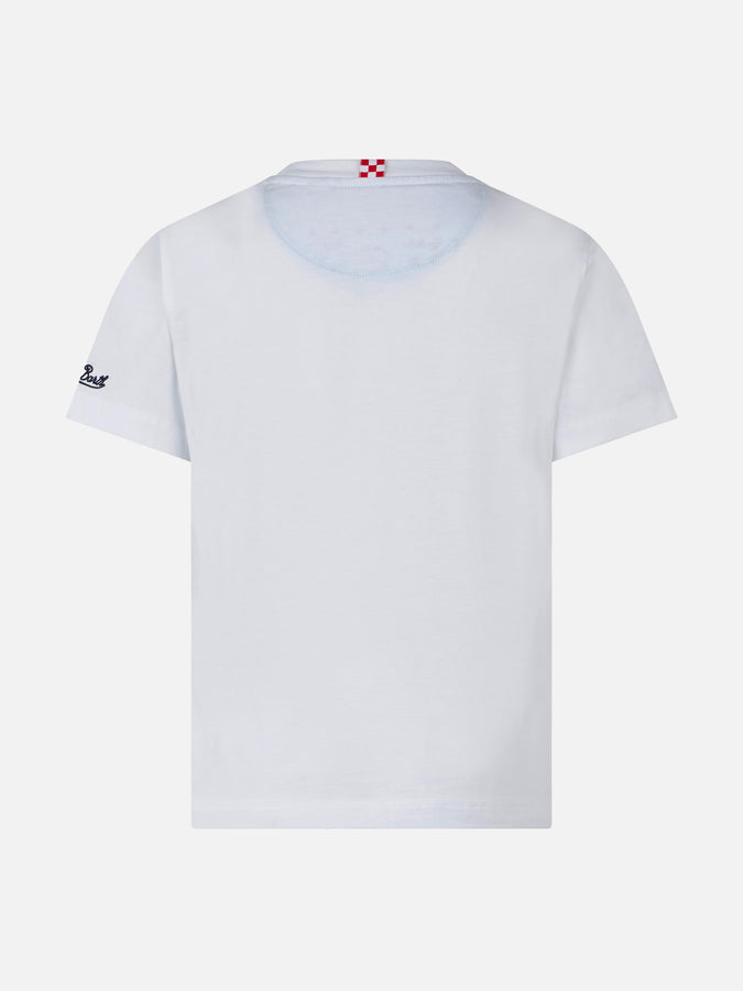Mc2 Saint Barth T-shirt Da Bambino Con Taschino Stampato Bandana
