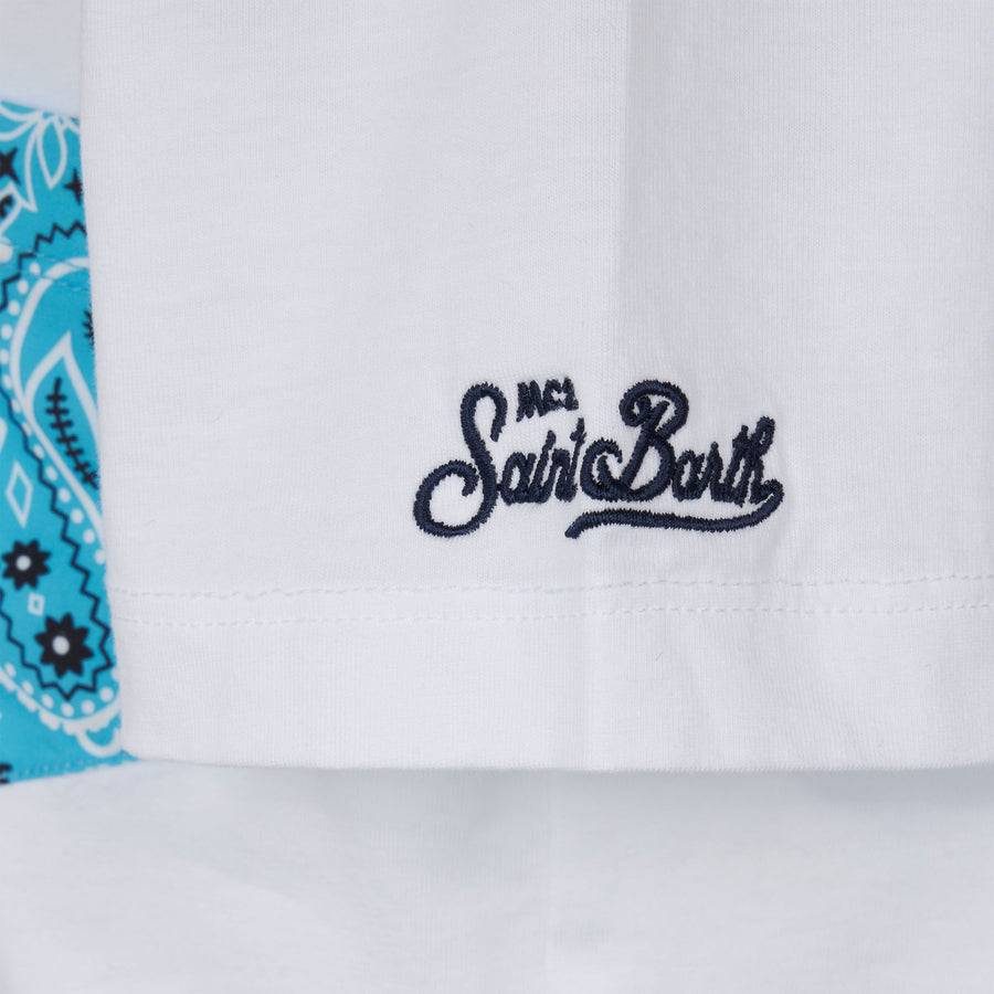 Mc2 Saint Barth T-shirt Da Bambino Con Taschino Stampato Bandana