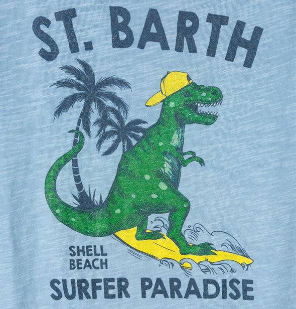 Mc2 Saint Barth T-shirt Da Bambino Dinosauro Surfista