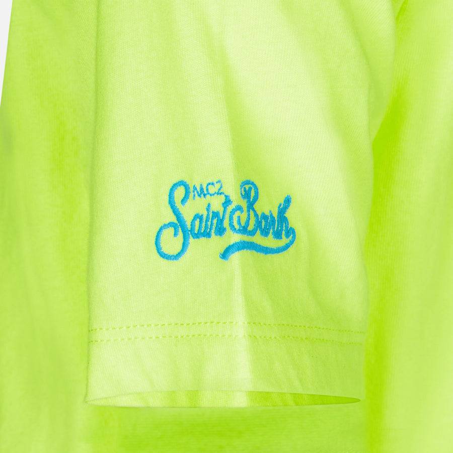 Mc2 Saint Barth T-shirt Da Bambino Giallo Fluo In Cotone Con Stampa Snoopy Padel | SNOOPY - EDIZIONE SPECIALE PEANUTS™