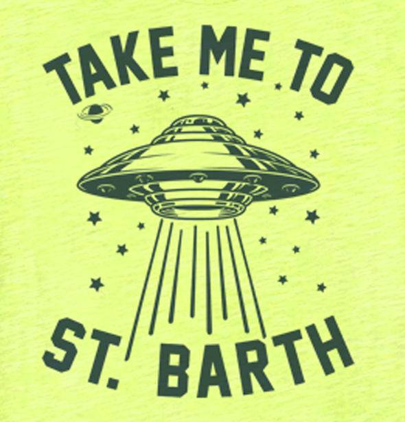 Mc2 Saint Barth T-shirt Da Bambino Giallo Fluo Navicella Ufo