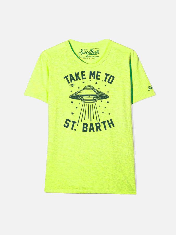 Mc2 Saint Barth T-shirt da bambino giallo fluo navicella Ufo