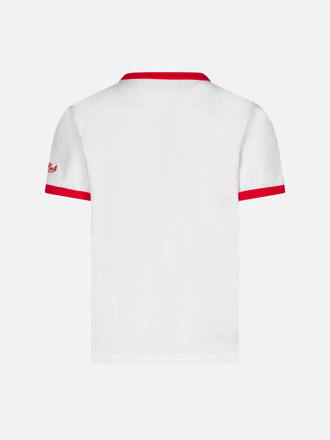 Mc2 Saint Barth T-shirt Da Bambino In Cotone Bianco Con Stampa Frontale Iron Man | EDIZIONE SPECIALE MARVEL