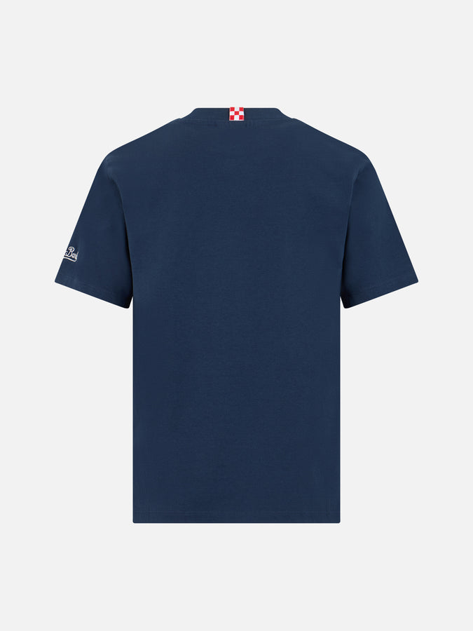 Mc2 Saint Barth T-shirt Da Bambino In Cotone Con Patch In Spugna King Of St. Barth