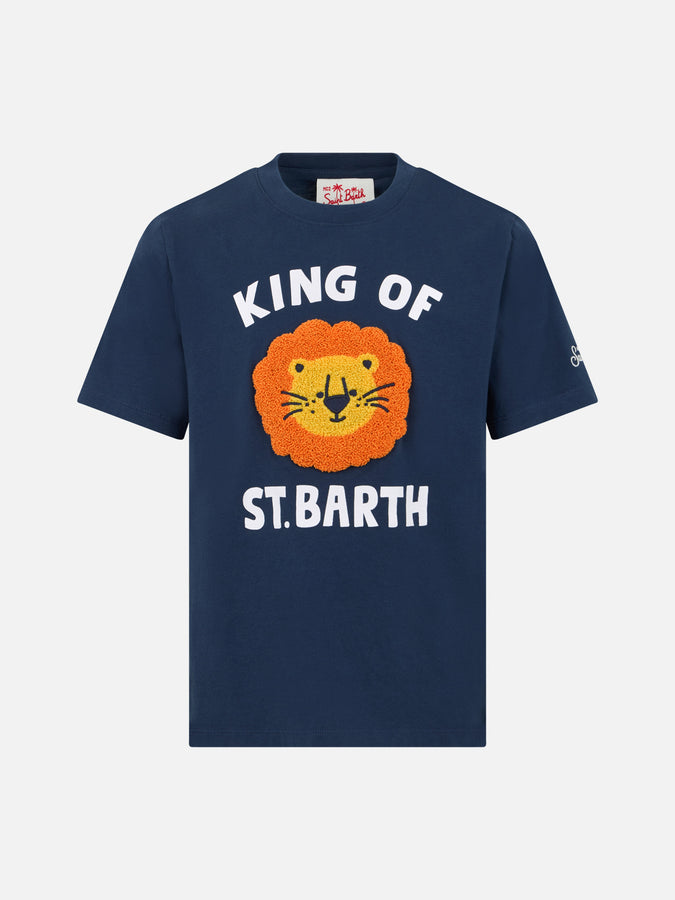 Mc2 Saint Barth T-shirt da bambino in cotone con patch in spugna King of St. Barth