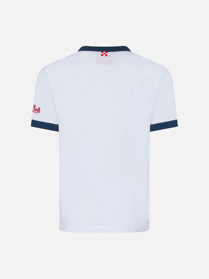 Mc2 Saint Barth T-shirt Da Bambino In Cotone Con Ricamo