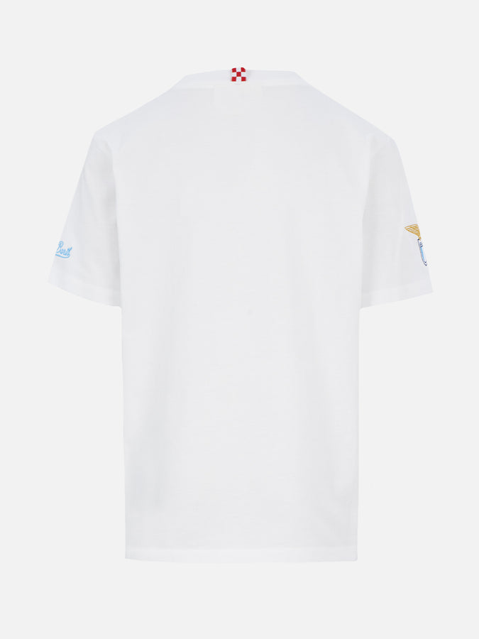 Mc2 Saint Barth T-shirt Da Bambino In Cotone Con Ricamo Di Padre In Figlio | EDIZIONE SPECIALE SS LAZIO