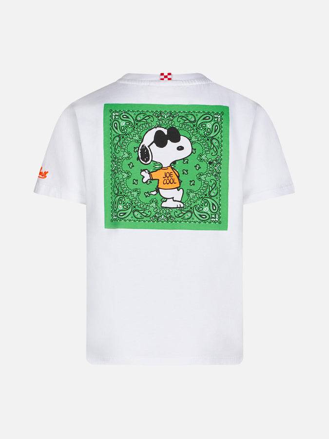 Mc2 Saint Barth T-shirt Da Bambino In Cotone Con Ricamo Frontale I'm Cool E Snoopy Sul Retro | EDIZIONE SPECIALE PEANUTS™