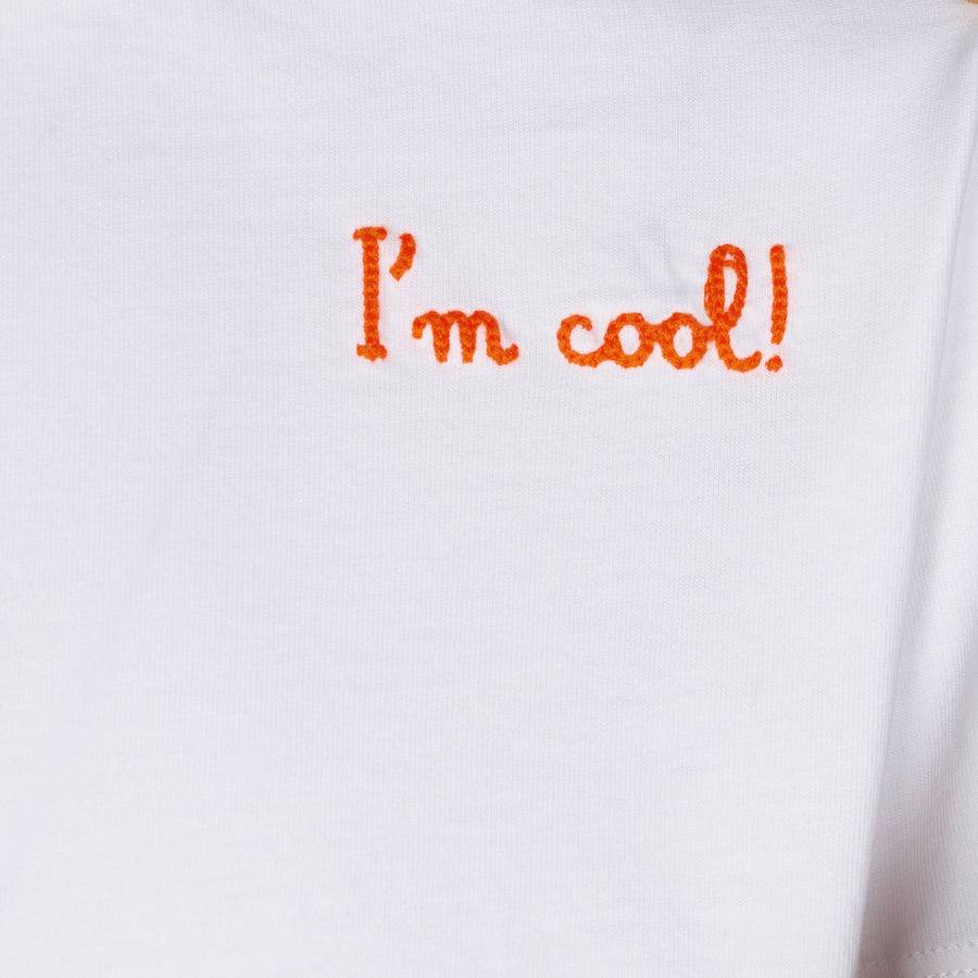 Mc2 Saint Barth T-shirt Da Bambino In Cotone Con Ricamo Frontale I'm Cool E Snoopy Sul Retro | EDIZIONE SPECIALE PEANUTS™