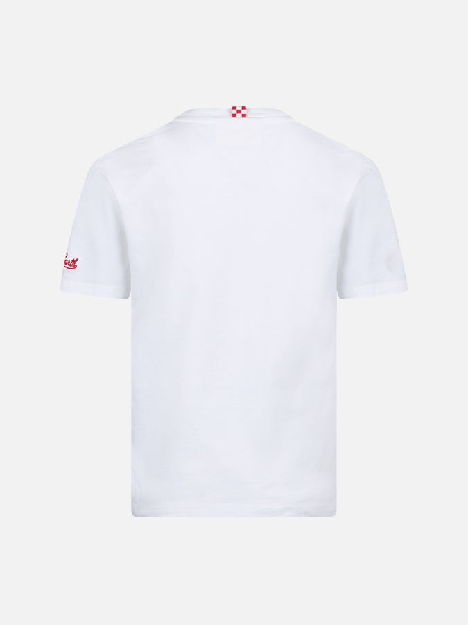 Mc2 Saint Barth T-shirt Da Bambino In Cotone Con Ricamo Me Ne Vado In Un Lambo
