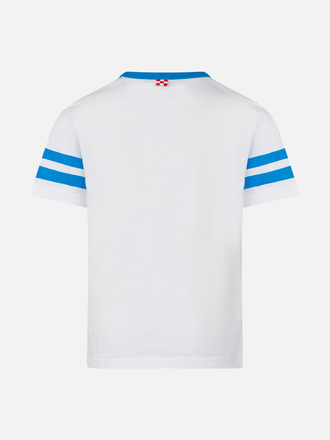 Mc2 Saint Barth T-shirt Da Bambino In Cotone Con Scritta St. Barth College
