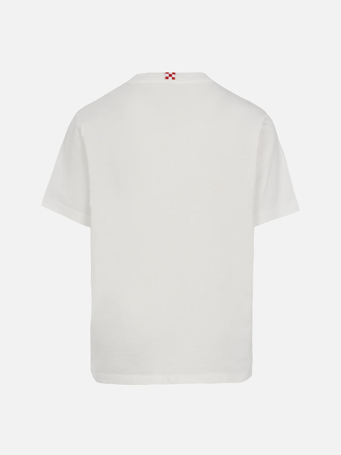 Mc2 Saint Barth T-shirt Da Bambino In Cotone Con ScrittaSt. Stampa Del Club Di Padel Barth