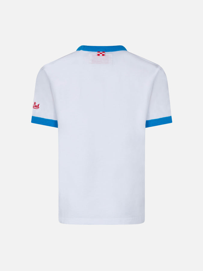 Mc2 Saint Barth T-shirt Da Bambino In Cotone Con Scritte Multicolore
