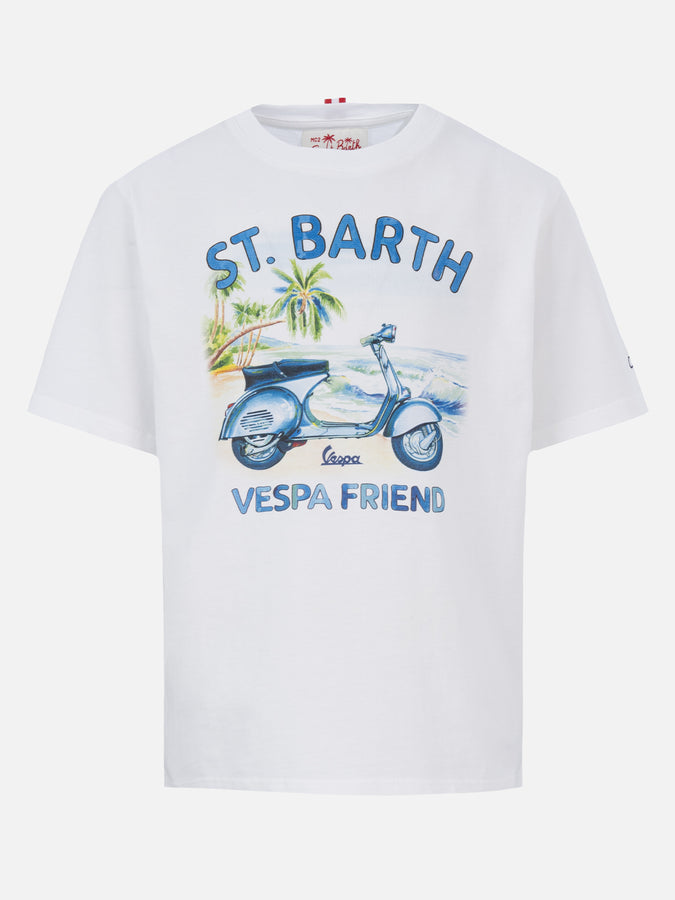 Mc2 Saint Barth T-shirt da bambino in cotone con stampa amici St. Barth Vespa | EDIZIONE SPECIALE VESPA