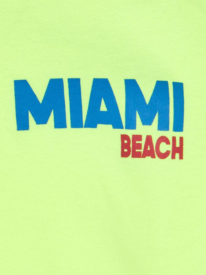 Mc2 Saint Barth T-shirt Da Bambino In Cotone Con Stampa Cartolina Di Miami Beach