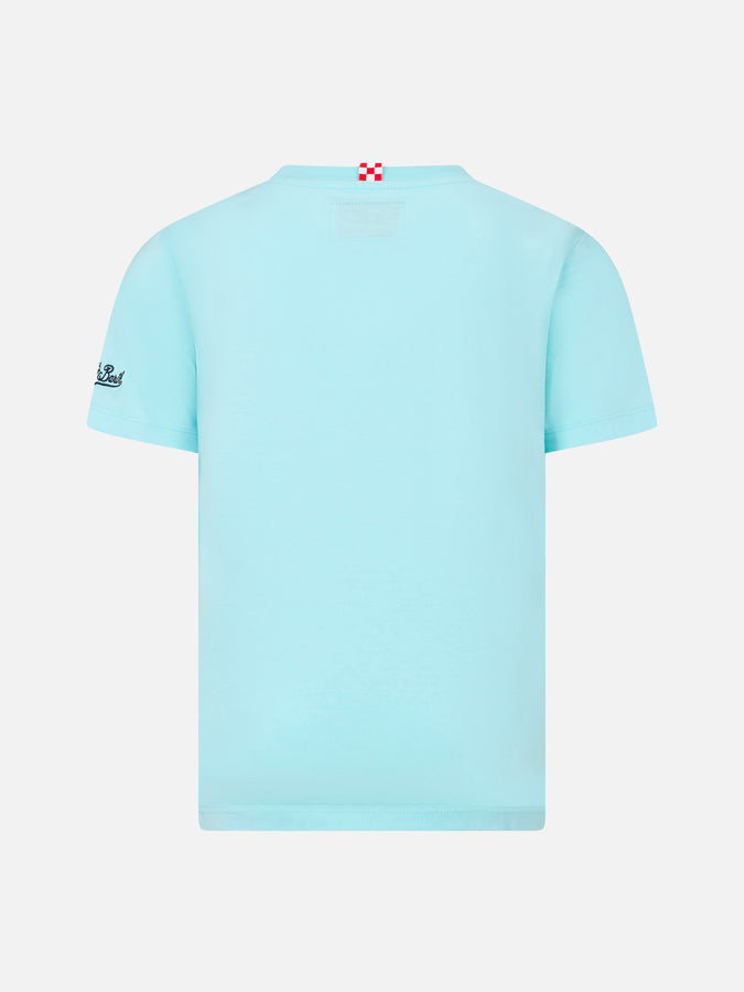 Mc2 Saint Barth T-shirt Da Bambino In Cotone Con Stampa Cartolina St. Barth