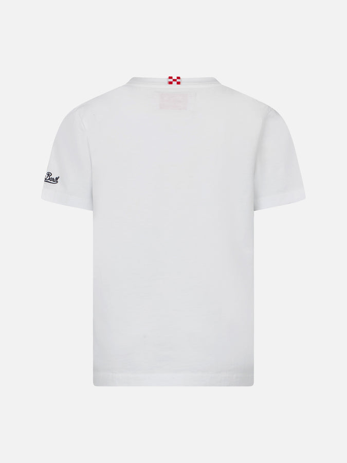 Mc2 Saint Barth T-shirt Da Bambino In Cotone Con Stampa Cartoline Ibiza