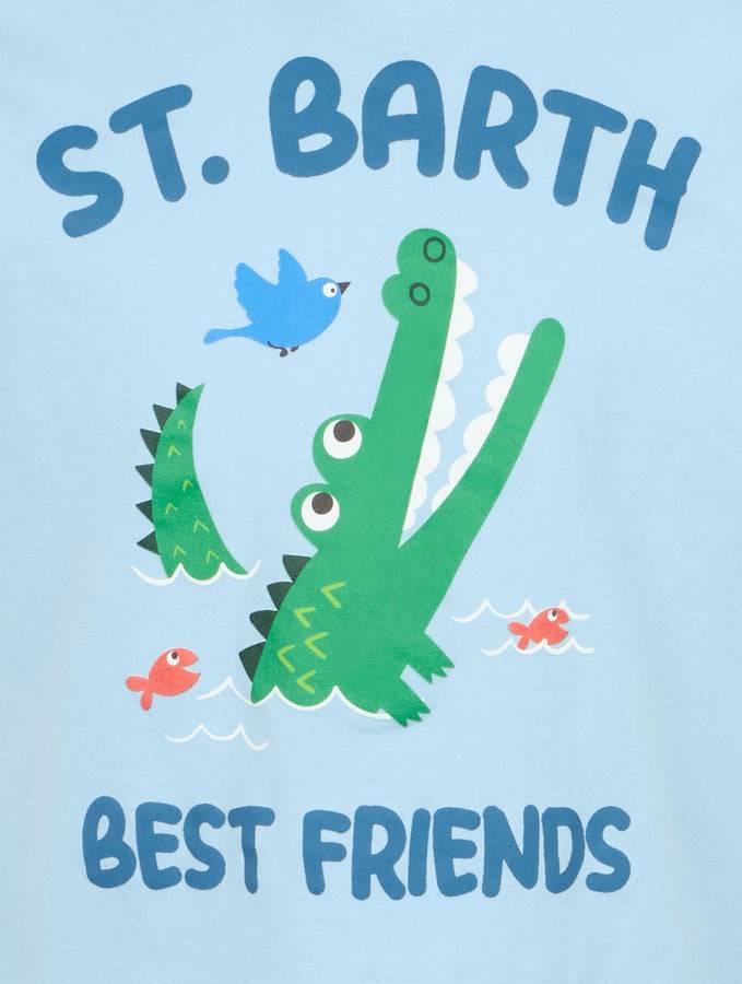 Mc2 Saint Barth T-shirt Da Bambino In Cotone Con Stampa Coccodrillo St. Barth Best Friends