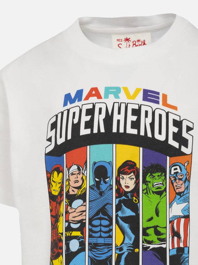 Mc2 Saint Barth T-shirt Da Bambino In Cotone Con Stampa Dei Super Eroi Marvel | EDIZIONE SPECIALE MARVEL