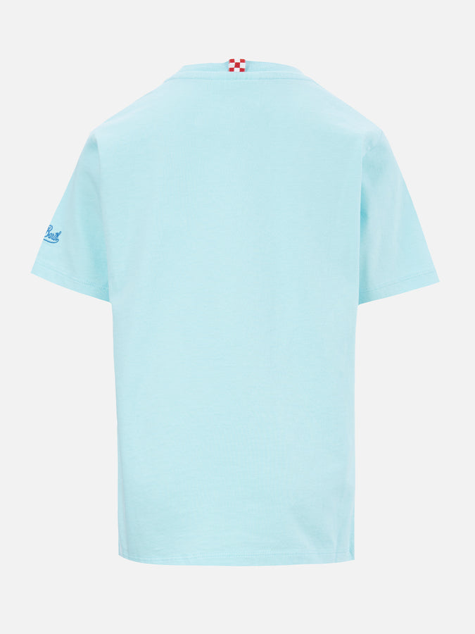 Mc2 Saint Barth T-shirt Da Bambino In Cotone Con Stampa Del Leone Del Miglior Pattinatore Di St. Barth