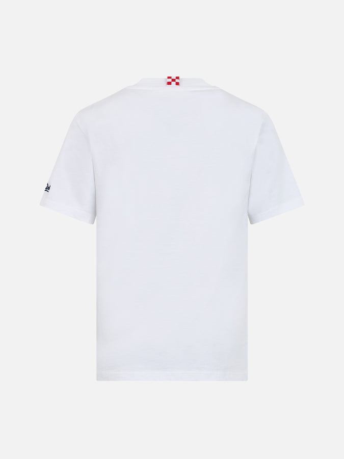 Mc2 Saint Barth T-shirt Da Bambino In Cotone Con Stampa Dello Squalo King Of The Beach