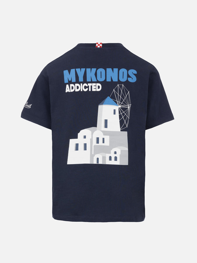 Mc2 Saint Barth T-shirt Da Bambino In Cotone Con Stampa Di Cartoline Mykonos Dipendenti