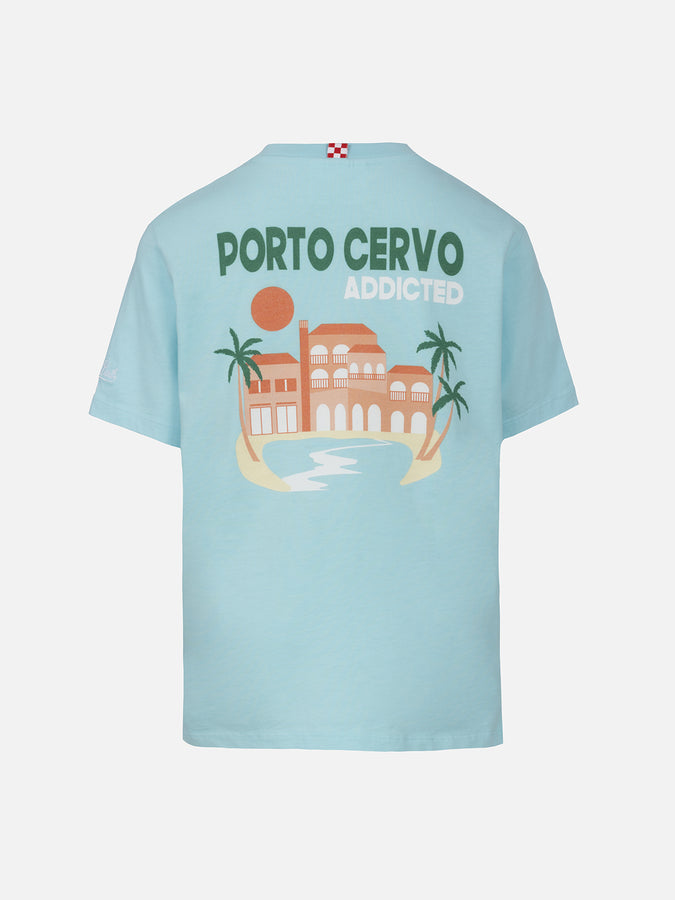 Mc2 Saint Barth T-shirt Da Bambino In Cotone Con Stampa Di Cartoline Porto Cervo Addicted