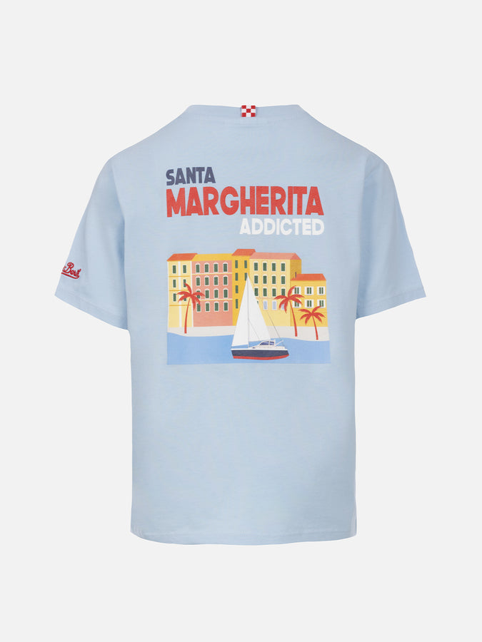 Mc2 Saint Barth T-shirt Da Bambino In Cotone Con Stampa Di Cartoline Santa Margherita Addicted