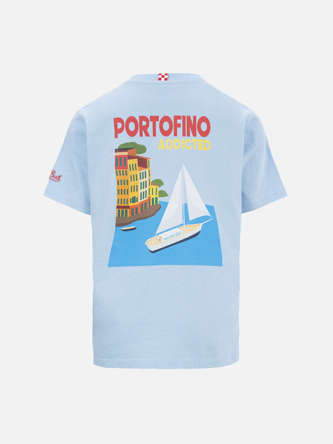 Mc2 Saint Barth T-shirt Da Bambino In Cotone Con Stampa Di Cartoline Portofino Addicted