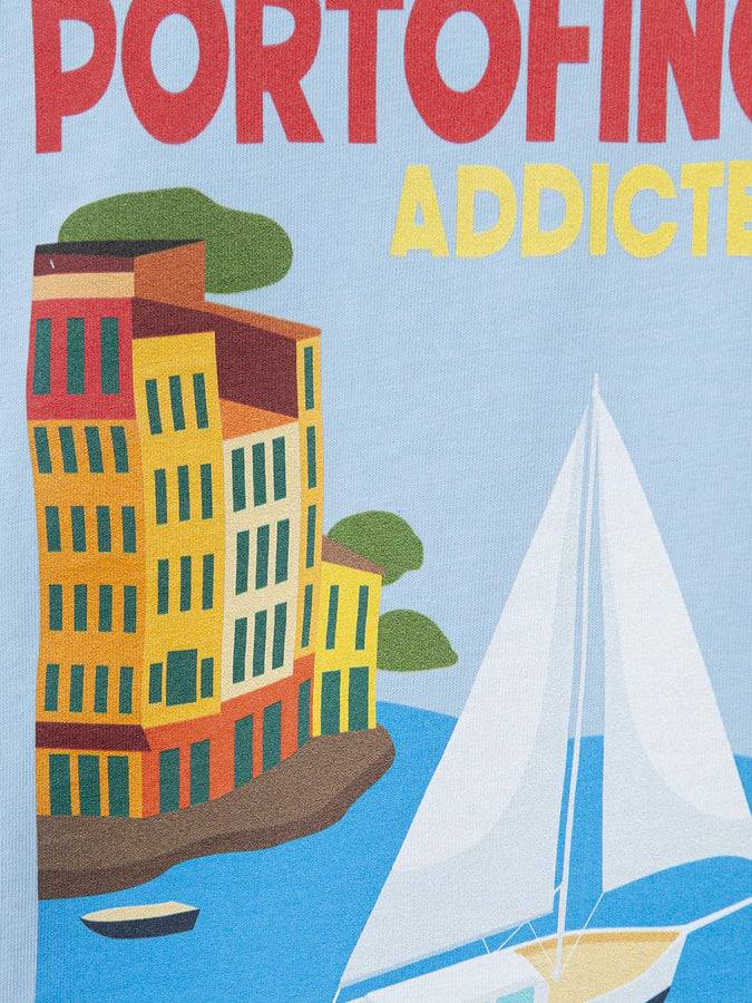 Mc2 Saint Barth T-shirt Da Bambino In Cotone Con Stampa Di Cartoline Portofino Addicted