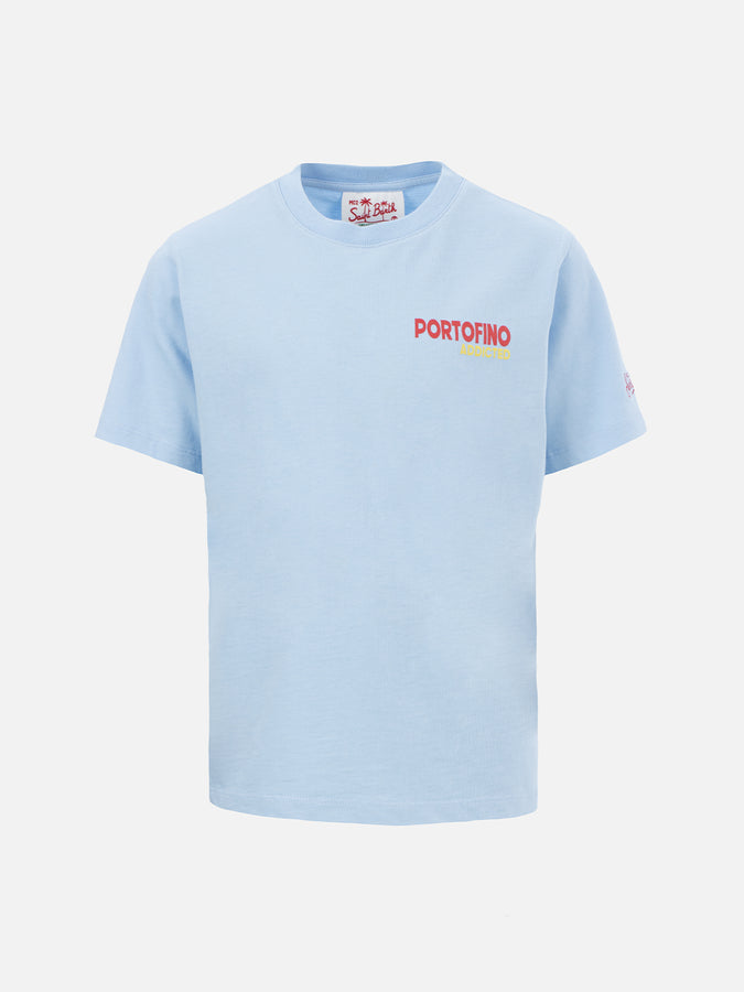Mc2 Saint Barth T-shirt da bambino in cotone con stampa di cartoline Portofino addicted