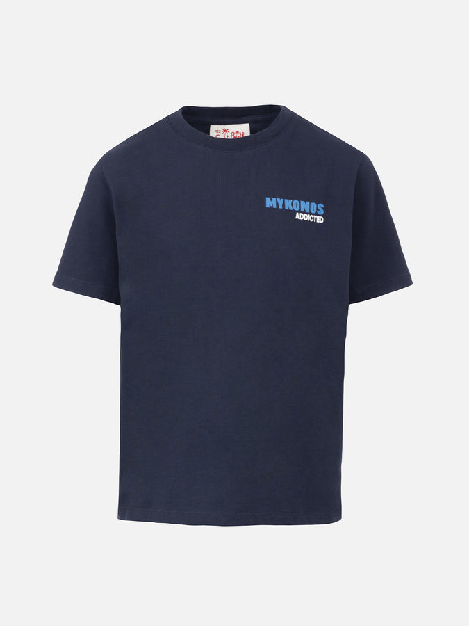 Mc2 Saint Barth T-shirt da bambino in cotone con stampa di cartoline Mykonos dipendenti
