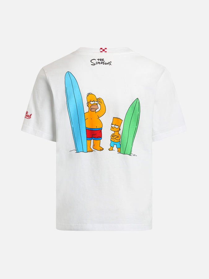 Mc2 Saint Barth T-shirt Da Bambino In Cotone Con Stampa E Ricamo Bart E Homer |EDIZIONE SPECIALE SIMPSON