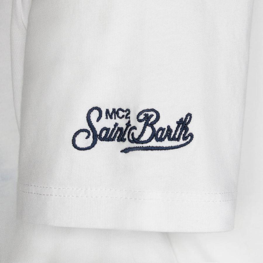Mc2 Saint Barth T-shirt Da Bambino In Cotone Con Stampa Frontale Capri La Dolce Vita
