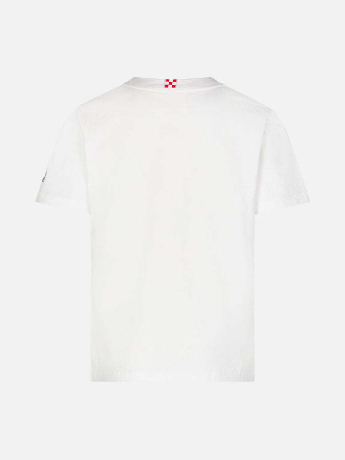 Mc2 Saint Barth T-shirt Da Bambino In Cotone Con Stampa Frontale Capri La Dolce Vita