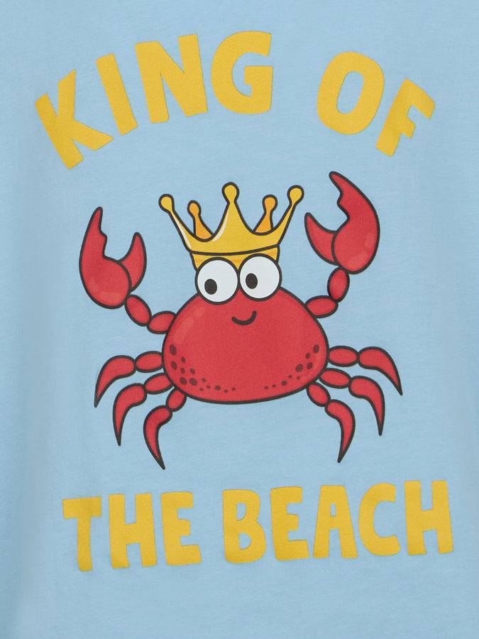 Mc2 Saint Barth T-shirt Da Bambino In Cotone Con Stampa Granchio King Of The Beach