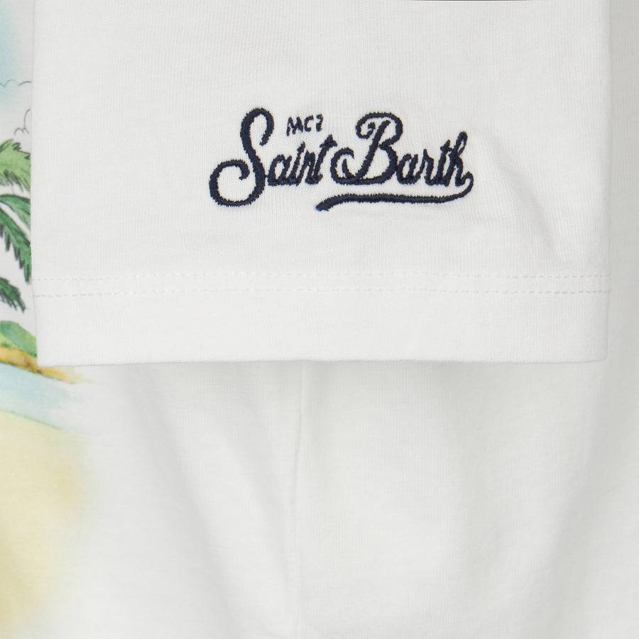 Mc2 Saint Barth T-shirt Da Bambino In Cotone Con Stampa Moto