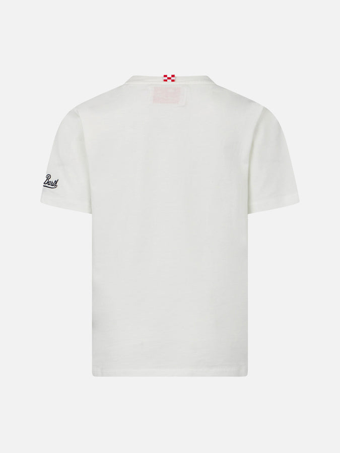 Mc2 Saint Barth T-shirt Da Bambino In Cotone Con Stampa Moto