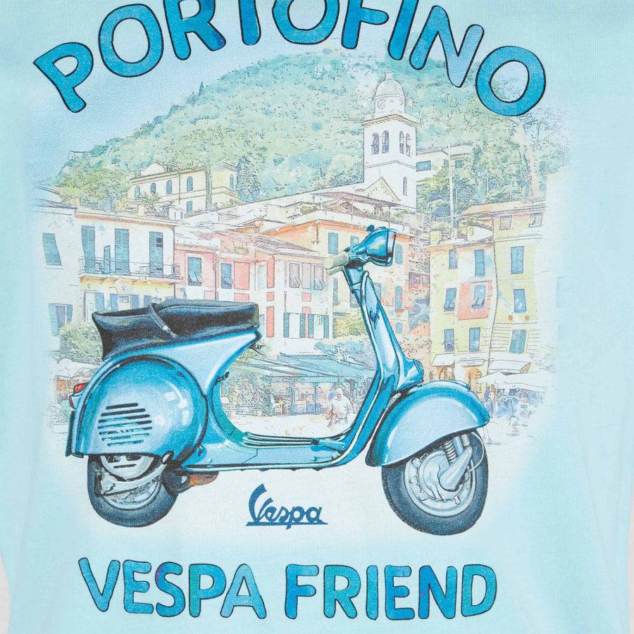 Mc2 Saint Barth T-shirt Da Bambino In Cotone Con Stampa Portofino Vespa Friend | Vespa® Special Edition