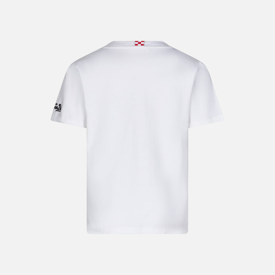 Mc2 Saint Barth T-shirt Da Bambino In Cotone Con Stampa Puffi | ©PEYO EDIZIONE SPECIALE