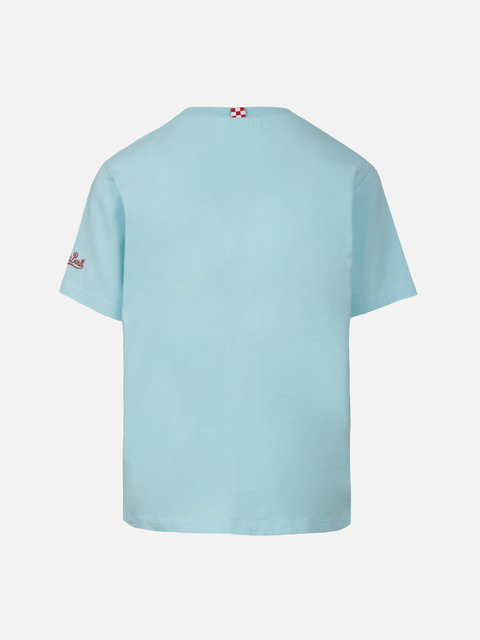 Mc2 Saint Barth T-shirt Da Bambino In Cotone Con Stampa Snoopy E Ricamo St. Barth Is Cool | EDIZIONE SPECIALE SNOOPY PEANUTS