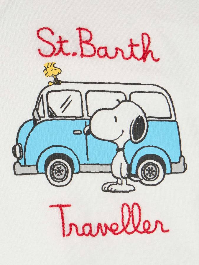 Mc2 Saint Barth T-shirt Da Bambino In Cotone Con Stampa Snoopy E Ricamo St. Barth Traveller | EDIZIONE SPECIALE SNOOPY PEANUTS