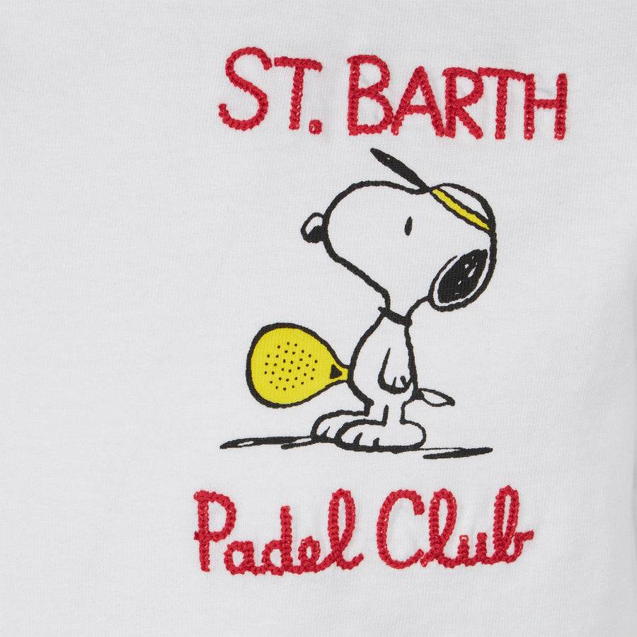 Mc2 Saint Barth T-shirt Da Bambino In Cotone Con Stampa Snoopy E St. Barth Padel Club | SNOOPY - EDIZIONE SPECIALE PEANUTS™