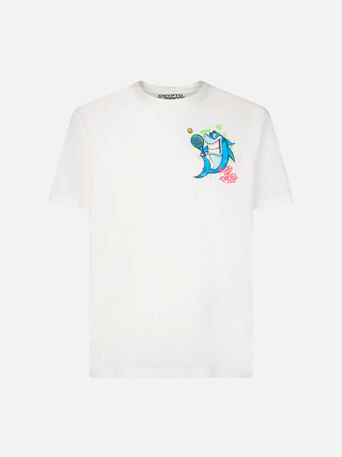 Mc2 Saint Barth T-shirt Da Bambino In Cotone Con Stampa Squali Criptopuppets | EDIZIONE SPECIALE CRYPTOPUPPETS